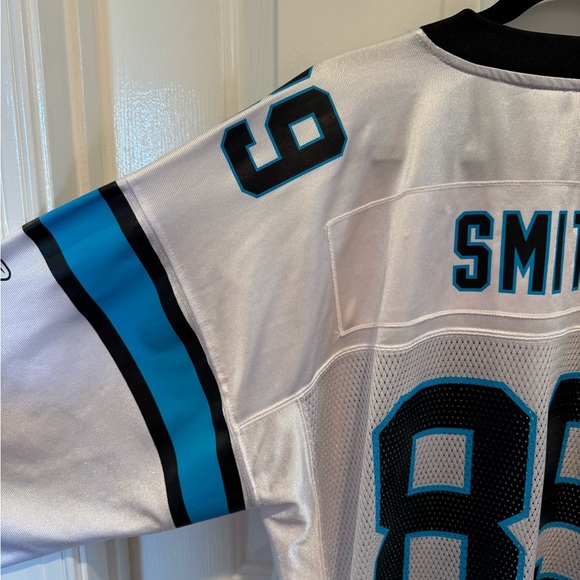 Mens NFL Reebok Carolina Panthers Steve Smith White Football Jersey Size XL - Picture 3 of 16